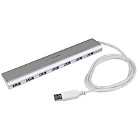 7-Port Compact USB 3.0 Hub with Built-in Cable