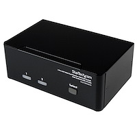 Switch KVM doppio monitor VGA DVI 2 porte USB con audio e hub USB 2.0