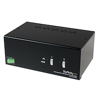 Switch Conmutador KVM de 2 Puertos DVI de Video Doble con USB y Audio