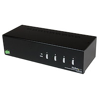 Switch Conmutador KVM de 4 Puertos para 2 Pantallas DVI con Audio USB