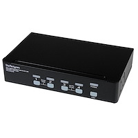 4 Port Dual Link DVI USB KVM Switch mit Audio - DVI KVM Desktop Umschalter