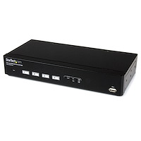 Switch KVM USB / DVI à 4 ports avec commutation rapide DDM et câbles - Commutateur KVM