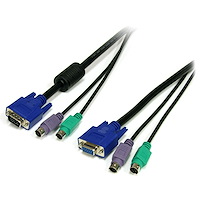 10 ft 3-in-1 Universal PS/2 KVM Cable