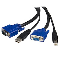 15 ft 2-in-1 Universal USB KVM Cable