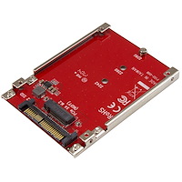 M.2 - U.2変換アダプタ／M.2 PCIe NVMe SSD対応／PCI Express M.2ドライブ - 2.5インチU.2（SFF-8639）ホストアダプタ／M.2 SSD変換（レッド）
