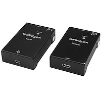 USB 2.0-förlängare över Cat5e/Cat6-kabel (RJ45) - Upp till 50 m - USB-portförlängare adapterkit med hög hastighet - Strömförsörjd - USB över Ethernet-kabelförlängare - 480 Mbps - Metall