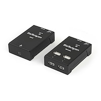 Extensor Alargador USB 2.0 de 4 puertos por cable Cat5 o Cat6 - Hasta 50 metros