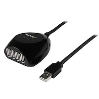 15m USB 2.0 Active Cable with 4 Port Hub