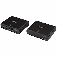 4 Port USB 2.0 over Gigabit LAN or Direct Cat5e / Cat6 Ethernet Extender System - up to 330 ft (100m) - USB 2.0 Extender