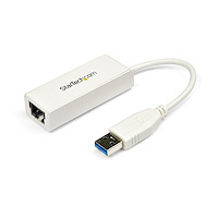 Adattatore di rete NIC USB 3.0 a Ethernet Gigabit RJ45 10/100/1000 Mb/s - M/F  Bianco