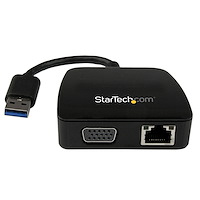 Mini Docking Station Universale USB 3.0 a VGA e Gigabit Ethernet - Adattatore USB3.0 a VGA / Ethernet 2 in 1