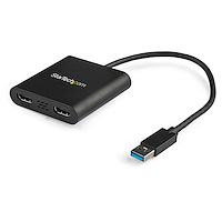 USB 3.0 naar Dual HDMI Adapter - Dual 1080p of Single 4K 30Hz - Externe video & grafische kaart - USB Type-A naar HDMI Dual Monitor Display Adapter - Alleen Windows - Zwart