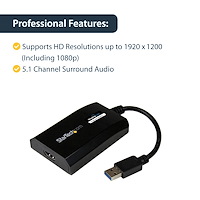 Carte Vidéo Externe StarTech USB 3.0 Vers HDMI – Slim, Portable – USB32HDES
