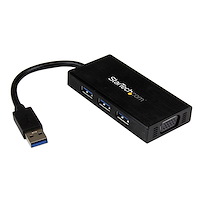 USB 3.0 to VGA External Multi Monitor Graphics Adapter with 3-Port USB Hub – VGA and USB 3.0 Mini Dock – 1920x1200 / 1080p