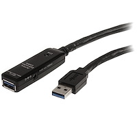 Cable Extensor Alargador USB 3.0 SuperSpeed Activo de 10m - USB A Macho a Hembra - Negro