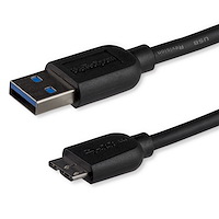 Câble SuperSpeed USB 3.0 slim A vers Micro B de 1 m - Mâle / Mâle - Noir
