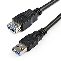 2 m svart SuperSpeed USB 3.0-förlängningskabel A till A - M/F