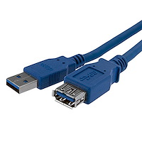 1m SuperSpeed USB 3.0 Verlengkabel A naar A - Blauw M/F