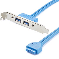 Câble adaptateur USB 3.0 IDC 20 broches vers plaque à 2 ports USB A encastrés