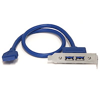 2 Port USB 3.0 A Female Low Profile Slot Plate Adapter