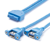 2-poort Inbouwpaneel USB 3.0 Kabel - USB A naar Moederbord Aansluitkabel F/F