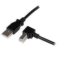 1m USB 2.0 A to Right Angle B Cable - M/M