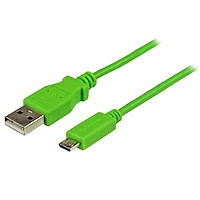 Câble de charge /synchronisation mobile USB A vers Micro B slim de 1 m pour smartphone et tablette - M/M - Vert