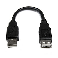 Cable de 0,15m de Extensión Alargador USB 2.0 - Macho a Hembra USB A - Extensor