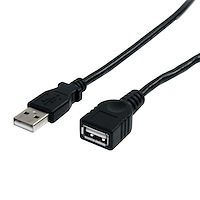 USB 2.0 verlengkabel A naar A - M/F - zwart - 3 m