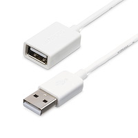3 m witte USB-verlengkabel - A-naar-A M/F