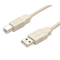 6 ft Beige A to B USB 2.0 Cable - M/M