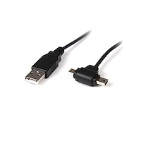 Cable Adaptador de 90cm USB A Macho a Mini USB B y Micro USB B  Macho - Combo