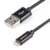 2 m USB till Lightning-kabel - Lång iPhone/iPad/iPod-laddningskabel - Lightning till USB-kabel - Apple MFi-certifierad - Svart