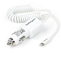 2-poorts autolader met Apple 8-polige Lightning-connector en USB 2.0 poort – hoog vermogen (21 watt / 4,2 amp)