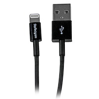 1 m svart 8-stifts Apple Slim Lightning till USB-kabel för iPhone/iPod/iPad - Thin Apple Lightning till USB laddare/synkroniseringskabel - utgått, begränsat lager, ersatt av RUSBLTMM1MB