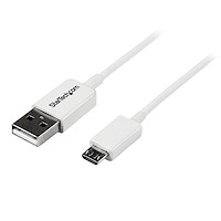 Cable Adaptador 2m USB A Macho a Micro USB B Macho para Teléfono Móvil Smartphone - Blanco