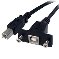 1 ft Panel Mount USB Cable B to B - F/M
