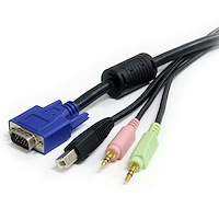 4-in-1 USB VGA KVM Cable w/ Audio and Microphone