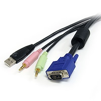 4-in-1 USB VGA KVM Cable w/ Audio and Microphone