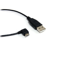 1 ft Micro USB Cable - A to Right Angle Micro B
