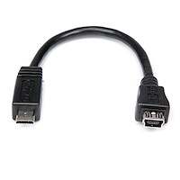 Câble adaptateur Micro USB vers Mini USB de 15 cm - M/F