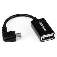 12 cm högervinklad Micro USB till USB OTG-värdadapter M/F